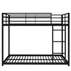Okak 77.1IN Litera de Metal de Tamaño Completo, Cama Individual con Escalera y Barandilla de Seguridad, Literas para Niños para Dormitorio, Dormitorio, Negro
