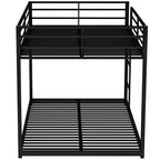 Okak 77.1IN Litera de Metal de Tamaño Completo, Cama Individual con Escalera y Barandilla de Seguridad, Literas para Niños para Dormitorio, Dormitorio, Negro