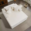 Oversized 61 Inch Chaise Lounge Chair Corduroy Upholstered Sofa with 4 Pillows