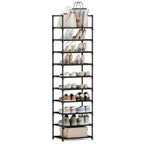 10-Tier Shoe Rack, Shoe Organizer, Shoe Racks for Closet, Metal Frame Shoe Shelf for Entryway, Tall Shoe Rack, Wide Shoe Racks, One Row