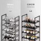Zapatero de 10 niveles, organizador de zapatos, zapateros para armario, estante para zapatos con estructura de metal para entrada, zapatero alto, zapateros anchos, una fila