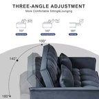 PexFix 3 in 1 Convertible Sleeper Sofa Bed Pull Out Couch Adjustable Backrest Velvet Loveseat Futon Sofa with Pillows for Living Room Apartment Black