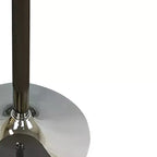 HomeRoots Mesa de comedor de 36 pulgadas con tapa redonda de madera negra y plateada y base de pedestal de metal
