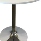 HomeRoots Mesa de comedor de 36 pulgadas con tapa redonda de madera negra y plateada y base de pedestal de metal
