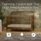 Cuna convertible 4 en 1 Liberty de Namesake con husos