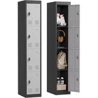 72 Inch Metal Storage Locker with 4 Lockable Doors, Heavy-Duty Steel Employee Locker for Office, Gym, Garage