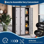 72 Inch Metal Storage Locker with 4 Lockable Doors, Heavy-Duty Steel Employee Locker for Office, Gym, Garage