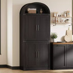 Arched Cabinet 71.6 Tall Kitchen Pantry, Farmhouse Storage Cabinet, Large Bookshelf with Doors, Arched Bookcase with Cabinets,5 Tier Kitchen Cabinets