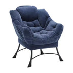 Homy Casa Modern Lounge Accent Chair with Ottoman and Side Pocket, Upholstered Reading Chair with Armrests for Living Room, Bedroom or Game Room