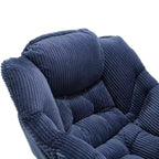 Homy Casa Modern Lounge Accent Chair with Ottoman and Side Pocket, Upholstered Reading Chair with Armrests for Living Room, Bedroom or Game Room
