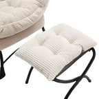 Homy Casa Modern Lounge Accent Chair with Ottoman and Side Pocket, Upholstered Reading Chair with Armrests for Living Room, Bedroom or Game Room