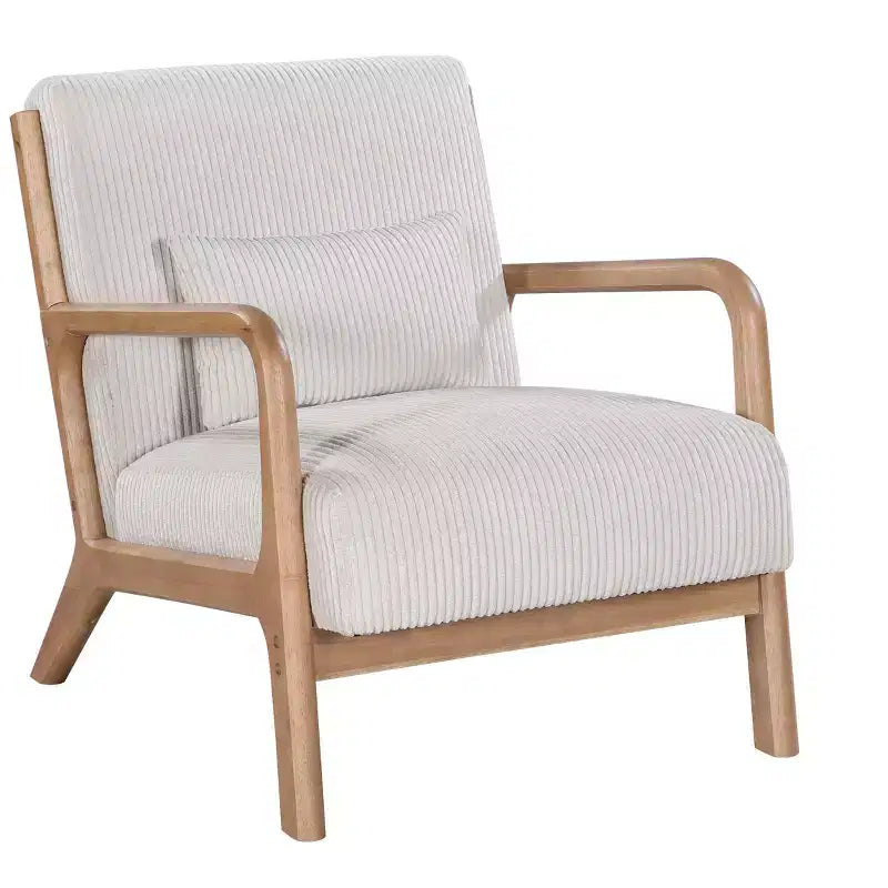 Homy Casa Marlow Wooden Accent Chair with Solid Wood Frame, Mid-Century Style
