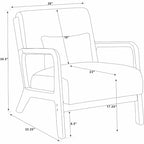 Homy Casa Marlow Wooden Accent Chair with Solid Wood Frame, Mid-Century Style