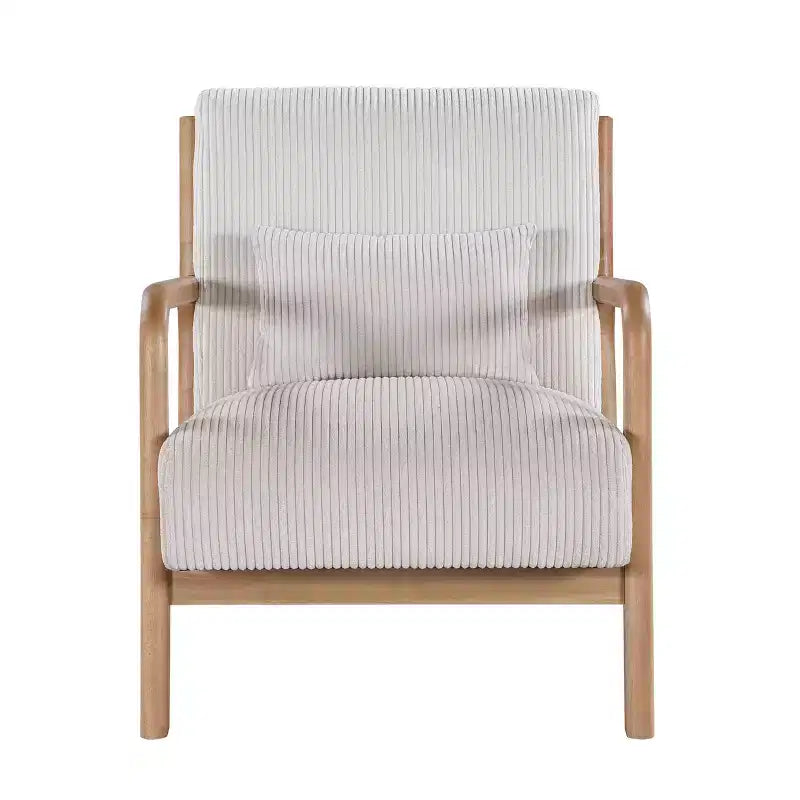 Homy Casa Marlow Wooden Accent Chair with Solid Wood Frame, Mid-Century Style