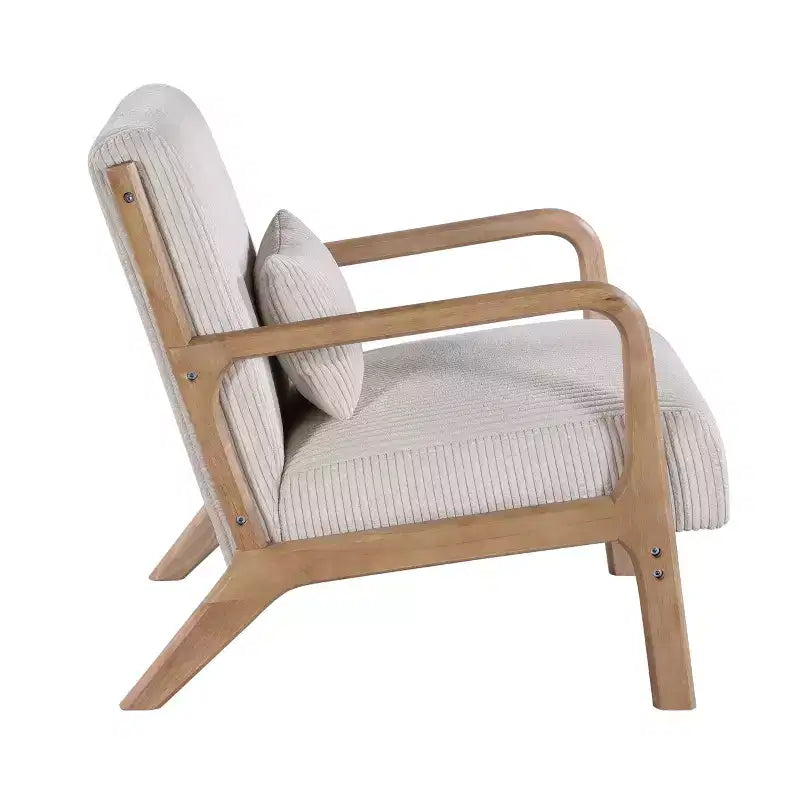 Homy Casa Marlow Wooden Accent Chair with Solid Wood Frame, Mid-Century Style