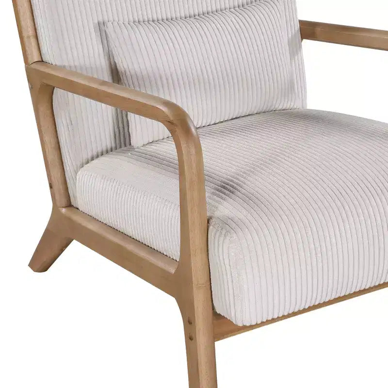 Homy Casa Marlow Wooden Accent Chair with Solid Wood Frame, Mid-Century Style