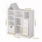 Estantería para libros, estantería de madera de 5 niveles con puertas de armario, estantería con estantes ajustables, almacenamiento de libros para biblioteca estilo granja