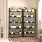 Estantería para libros, estantería de madera de 5 niveles con puertas de armario, estantería con estantes ajustables, almacenamiento de libros para biblioteca estilo granja