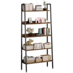 Bookshelf Bookcase,5 Tier Wooden Bookshelf with Doors Cabinet,Bookcase with Adjustable Shelves,Farmhouse Bookshelves Library Book Storage
