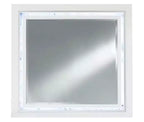 HomeStock White Mirror with Faux Marble Border and LED Lighting  Luxurious Bedroom Accent Piece