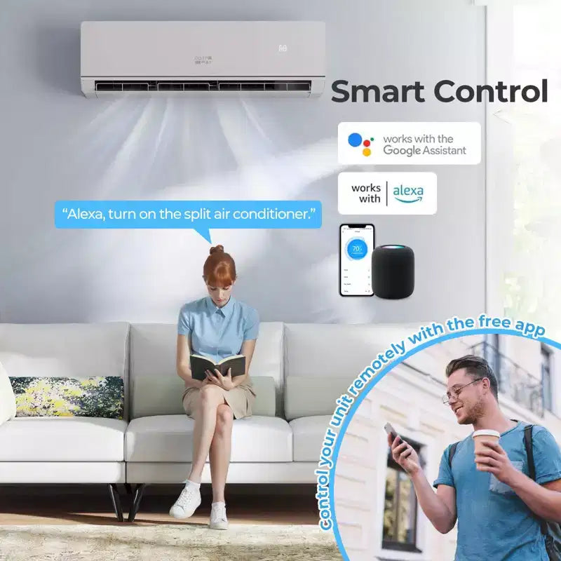 Costway 24000 BTU Mini Split Air Conditioner Heater with 2 Ton Heat Pump Installation Kit