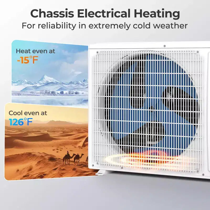 Costway 24000 BTU Mini Split Air Conditioner Heater with 2 Ton Heat Pump Installation Kit