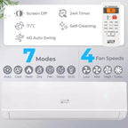 Costway 24000 BTU Mini Split Air Conditioner Heater with 2 Ton Heat Pump Installation Kit