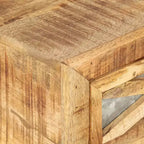 Mesa de centro vidaXL de madera maciza de mango con patas de acero - Estilo rústico e industrial, rectangular con cajones de almacenamiento, marrón natural