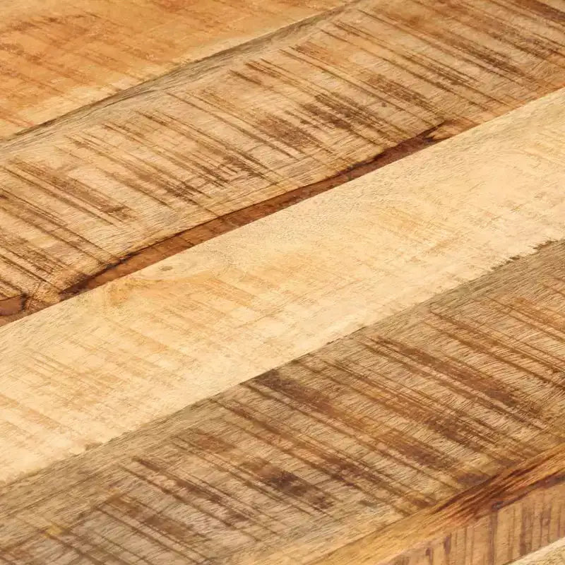 Mesa de centro vidaXL de madera maciza de mango con patas de acero - Estilo rústico e industrial, rectangular con cajones de almacenamiento, marrón natural