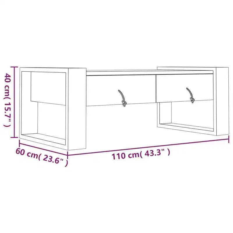 vidaXL Mesa de centro Teca Madera de teca maciza 110 x 60 x 40 cm
