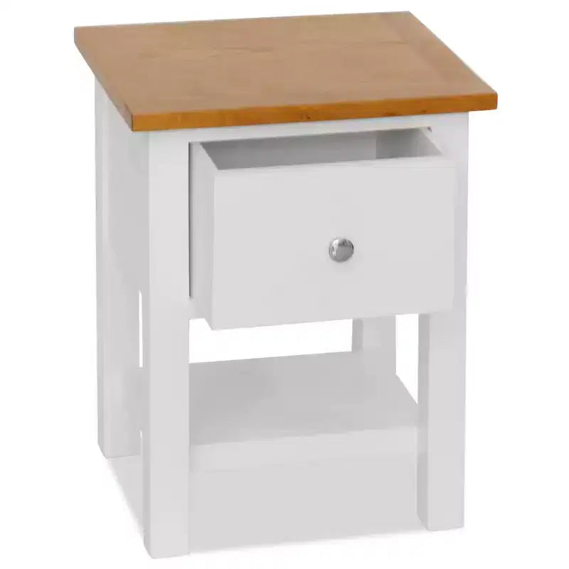 vidaXL Mesitas de noche de 2 piezas, 36x30x47 cm, tapa de madera de roble maciza y marco de madera de pino, madera oscura y blanco, diseño que ahorra espacio, totalmente montadas