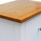vidaXL Mesitas de noche de 2 piezas, 36x30x47 cm, tapa de madera de roble maciza y marco de madera de pino, madera oscura y blanco, diseño que ahorra espacio, totalmente montadas