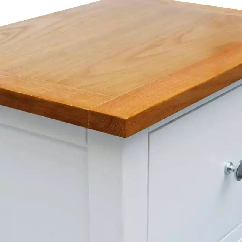 vidaXL Mesitas de noche de 2 piezas, 36x30x47 cm, tapa de madera de roble maciza y marco de madera de pino, madera oscura y blanco, diseño que ahorra espacio, totalmente montadas