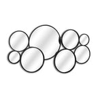 HomeRoots Juego de ocho espejos decorativos redondos negros de metal, cojuntos