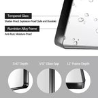 Okak Minimalism Rectangle Bathroom Mirror, Vanity Mirror with Aluminum Alloy Frame, Wall Mirror for Bathroom, Living Room