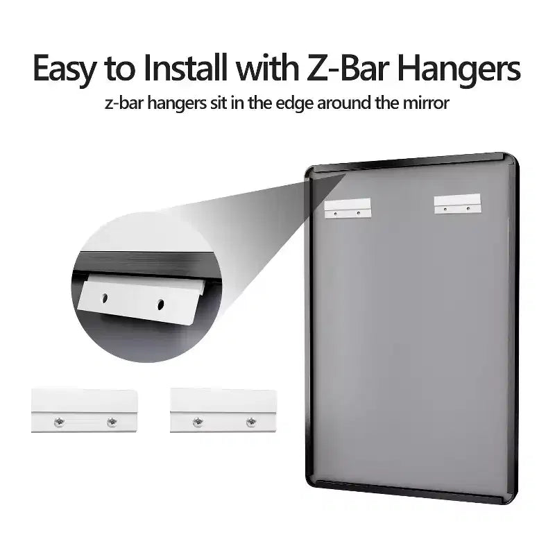 Okak Minimalism Rectangle Bathroom Mirror, Vanity Mirror with Aluminum Alloy Frame, Wall Mirror for Bathroom, Living Room