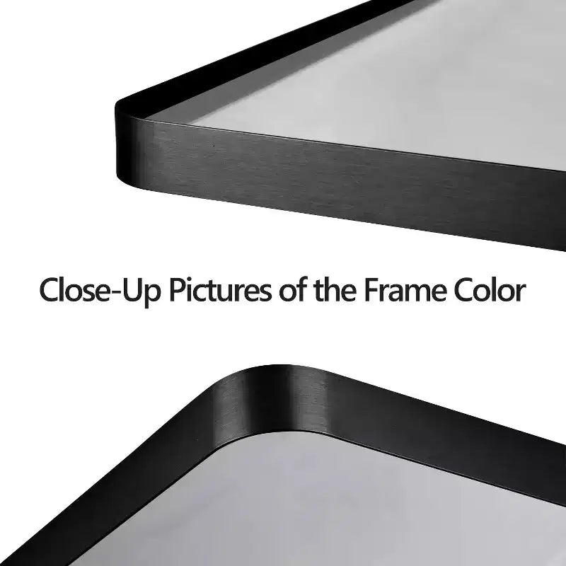 Okak Minimalism Rectangle Bathroom Mirror, Vanity Mirror with Aluminum Alloy Frame, Wall Mirror for Bathroom, Living Room