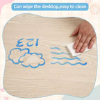 Mesa y 4 Sillas Modernas para Niños, Mesa para Niños Pequeños Ajustable en Altura 23 y 4 Sillas con Patas Antideslizantes y Escritorio con Graffiti Organizador