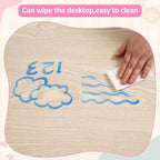 Mesa y 4 Sillas Modernas para Niños, Mesa para Niños Pequeños Ajustable en Altura 23 y 4 Sillas con Patas Antideslizantes y Escritorio con Graffiti Organizador