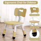 Mesa y 4 Sillas Modernas para Niños, Mesa para Niños Pequeños Ajustable en Altura 23 y 4 Sillas con Patas Antideslizantes y Escritorio con Graffiti Organizador