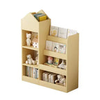 MAYEERTY Estantería de madera para niños, organizador de almacenamiento de juguetes, estantería con múltiples compartimentos y 2 cestas para guardería, sala de juegos, habitación infantil