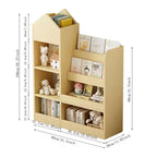 MAYEERTY Estantería de madera para niños, organizador de almacenamiento de juguetes, estantería con múltiples compartimentos y 2 cestas para guardería, sala de juegos, habitación infantil