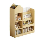 MAYEERTY Estantería de madera para niños, organizador de almacenamiento de juguetes, estantería con múltiples compartimentos y 2 cestas para guardería, sala de juegos, habitación infantil