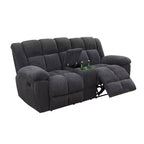 MAYEERTY Sofá Biplaza Reclinable, Reclinable de 2 Plazas de Pana con Almacenamiento y Portavasos para Sala de Estar, Gris Oscuro