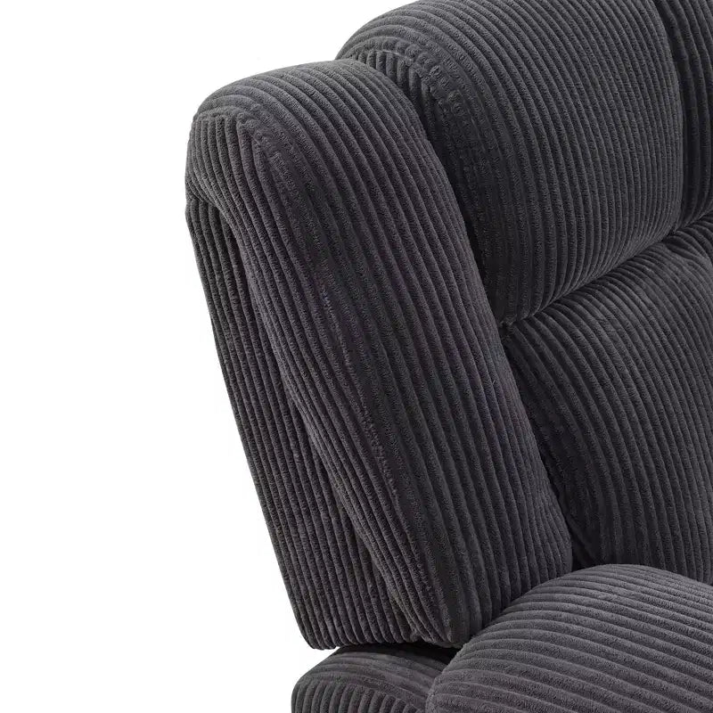 MAYEERTY Sofá Biplaza Reclinable, Reclinable de 2 Plazas de Pana con Almacenamiento y Portavasos para Sala de Estar, Gris Oscuro