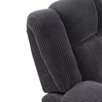 MAYEERTY Sofá Biplaza Reclinable, Reclinable de 2 Plazas de Pana con Almacenamiento y Portavasos para Sala de Estar, Gris Oscuro