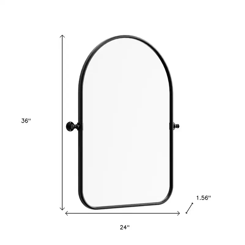 HomeRoots 36 Black Metal Arch Framed Accent Mirror