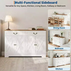 57 in Modern Farmhouse Sideboard Buffet Cabinet with 2 Drawers & Adjustable Shelves, Large Kitchen Storage Cabinet, Coffee Bar Organizer