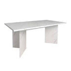 Okak 78.7IN Mesa de comedor extensible moderna para 6-10 personas, mesa plegable rectangular, mesa de comedor para cocina, comedor, blanco