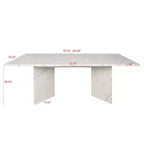 Okak 78.7IN Mesa de comedor extensible moderna para 6-10 personas, mesa plegable rectangular, mesa de comedor para cocina, comedor, blanco